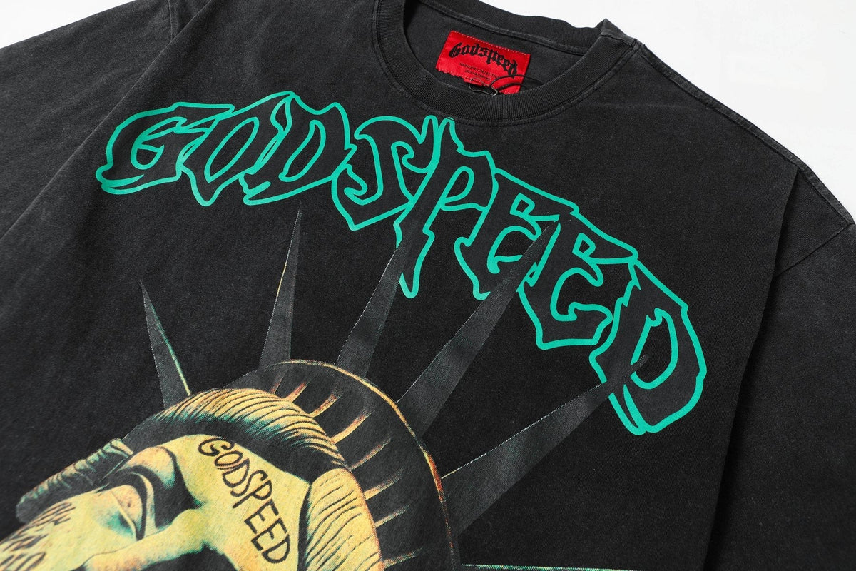Godspeed Washed Black Rock Graphic T-Shirt
